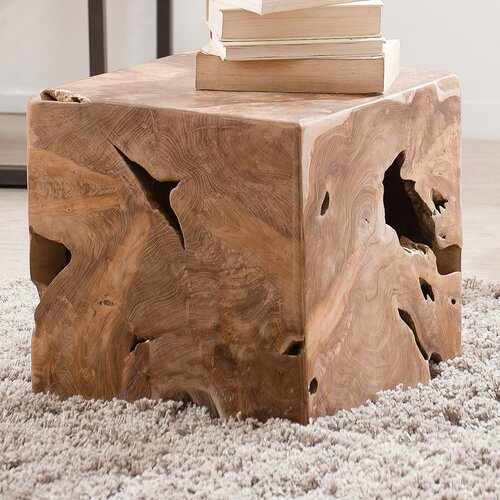 Union Rustic Solid Wood Accent Stool Wayfair Co Uk   Solid Wood Accent Stool 